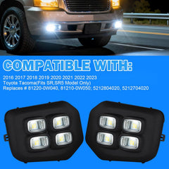 OKSIWA LED 4 eyes Fog Lights Assembly Kit for 2016 2017 2018 2019 2020 2021 2022 2023 Toyota Tacoma(Fits SR,SR5 Model Only), White DRL Fog Light Yellow Turn Signals for Tacoma-5
