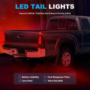 OKSIWA Sequential Full LED Tail Light Assembly for 2005-2015 Toyota Tacoma, 2nd Gen Tacoma - Animated, Dynamic Turn Signal, Brake, Reverse Lights - Smoked