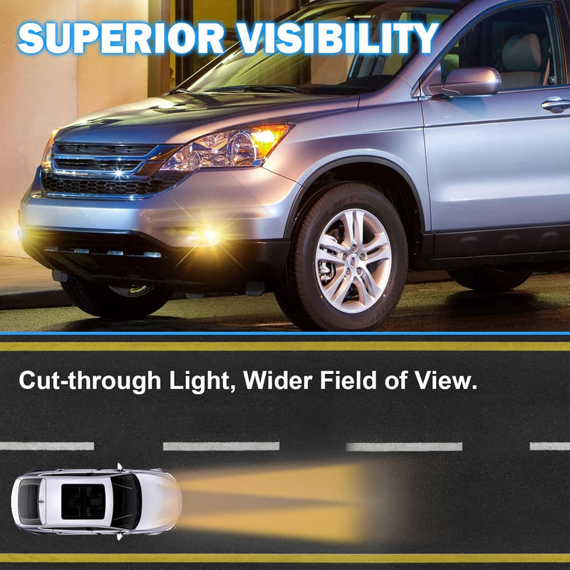 OKSIWA Fog Lights Compatible With Honda Crv Cr-v 2010 2011 Fog Lamps With Switch and Wring Kit H11 12V 55W Bulbs(Clear Lens)-2