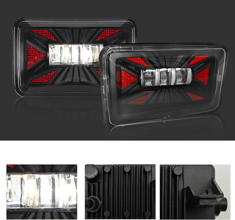 OKSIWA New LED Fog Lights Assembly Compatible With 2015-2020 F150 Super Duty Fog Lights Front Bumper Lamps Clear Lens 1 Pair of Fog Lamps-2