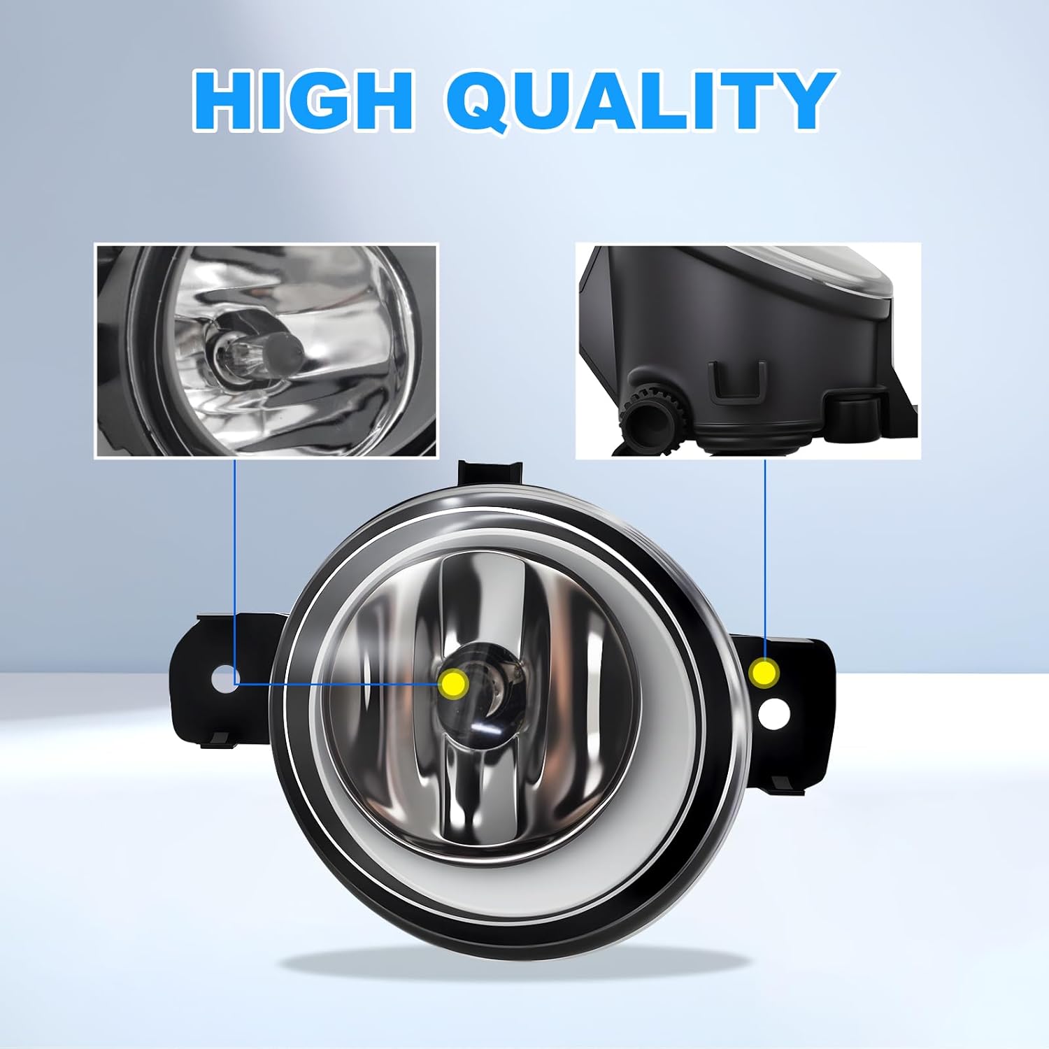 OKSIWA Fog Lights Assembly Fit for 2015-2019 Nissan Versa Fog Lamps Driving lights Halogen Bulbs w/Bezels Wiring and Switch Kit Clear Lens-5