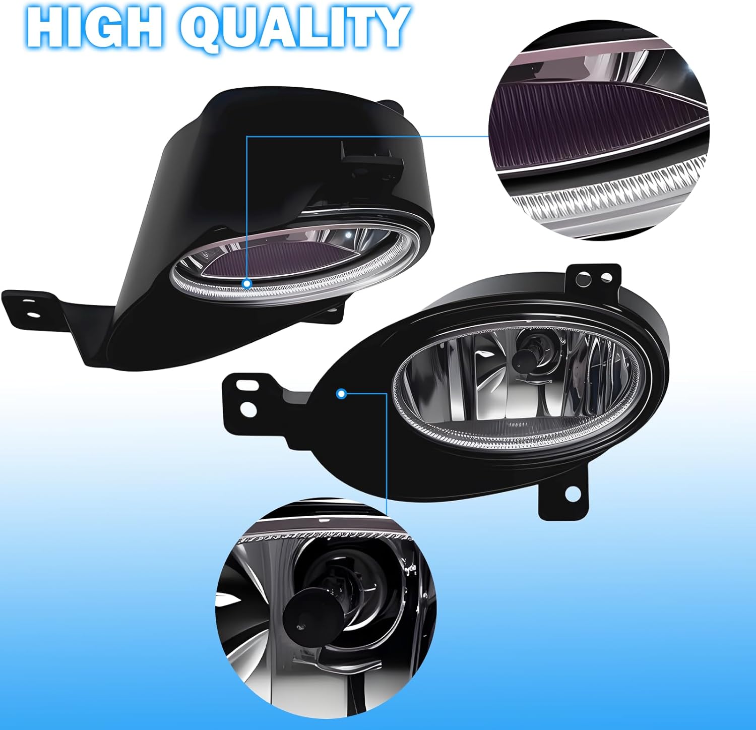 OKSIWA Fog Lights Assembly Compatible With 2015 2016 2017 2018 2019 2020 2021 2022 2023 HR-V/VEZE Front Bumper Driving Fog Lamp Light Kits-4