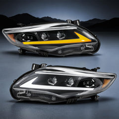 LED Projector Headlights with Startup Animation & Sequential Turn Signal for 2011-2013 Toyota Corolla DRL High Low Beam Clear Lens Waterproof Plug & Play 1 Pair-1