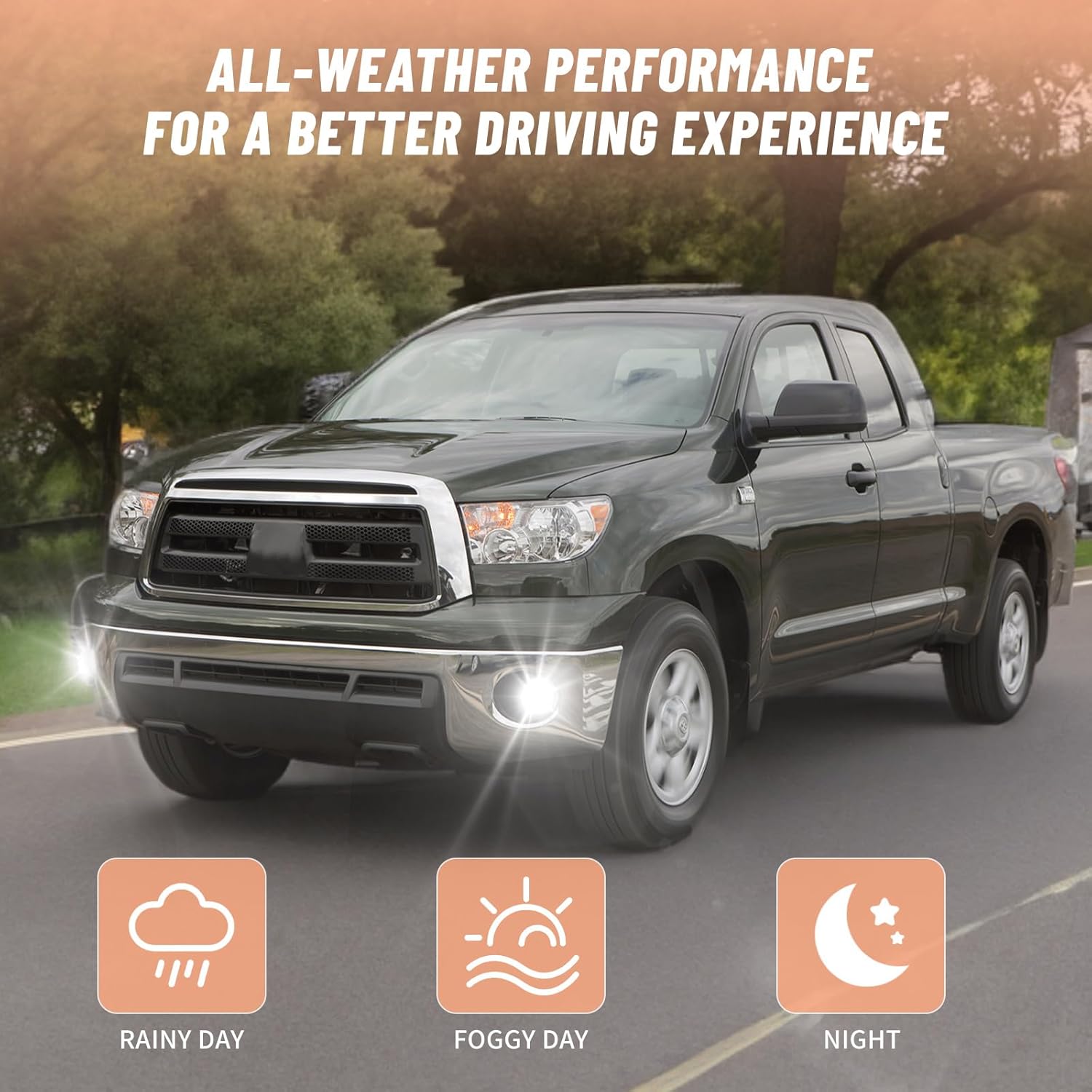 OKSIWA LED Fog Lights Assembly compatible with Toyota 2005-2011 Tacoma,2007-2013 Tundra,2004-2006 Solara,2008-2015 Sequoia Clear Lens【DRL+Turn signal】 1Pair Upgraded Modified Lamps