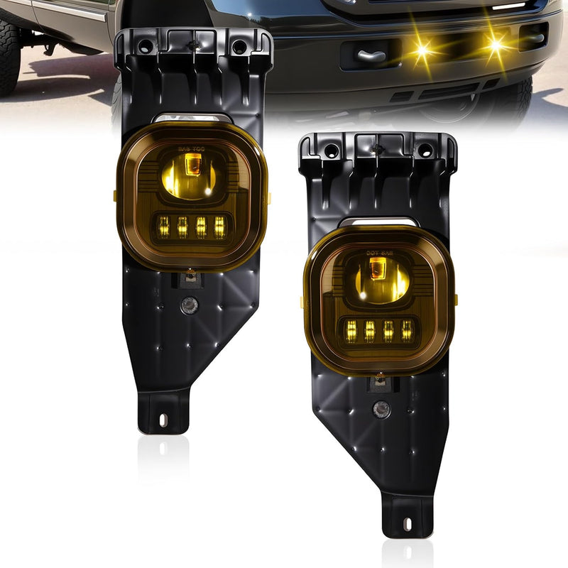 OKSIWA LED Fog Lights for 2005 2006 2007 Ford F250 F350 F450 F550 Super Duty,2005 Excursion,Bumper Driving Fog Lamp -Yellow lens-1