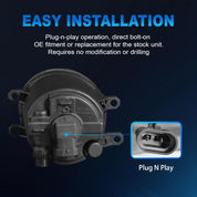 OKSIWA Fog Lights Compatible with 2011 2012 2013 Corolla,Bumper Driving Fog Lamp Assembly, Halogen Bulbs，OEM-Style Replacement,1 Pair