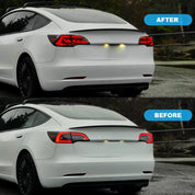 OKSIWA Sequential LED Tail Lights Compatible with 2017 2018 2019 2020 2021 Tesla Model 3/Y, Starting Animated Tail Light Assembly, Brake Turn Signal Lights, Reverse Lights, Rear Lights