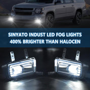 OKSIWA LED Fog Lights With DRL and Dynamic Turn Signals for Chevy Tahoe, Suburban (2015-2020), Suburban 3500HD (2016-2019), GMC Yukon & Yukon XL - Front Driving Fog Lamps