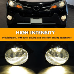 OKSIWA Halogen Fog Lights For 2013 2014 2015 Toyota RAV4, Front Bumper Fog Lamps Replacement with Wiring Harness,Easy to Install-2