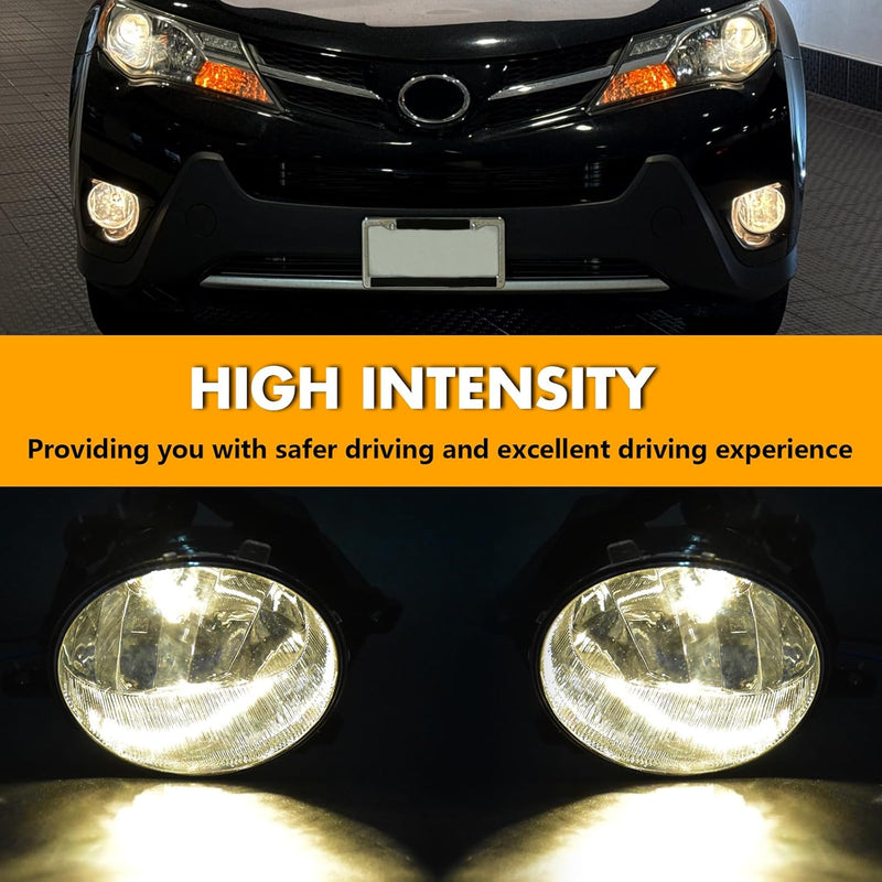 OKSIWA Halogen Fog Lights For 2013 2014 2015 Toyota RAV4, Front Bumper Fog Lamps Replacement with Wiring Harness,Easy to Install-2
