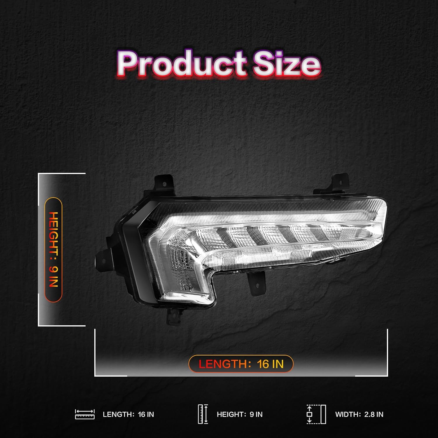 OKSIWA LED Fog Light for 2016 2017 2018 Chevy Malibu, Front Driving Fog Lamps Replacement Kit, Clear Lens (Right)