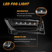 OKSIWA LED Fog Light for 2013-2015 Honda Accord Sedan, Front Bumper Driving Light Kit, Fog Lamp Assembly Replacement with Wiring Harness, Switch,Plug and Play