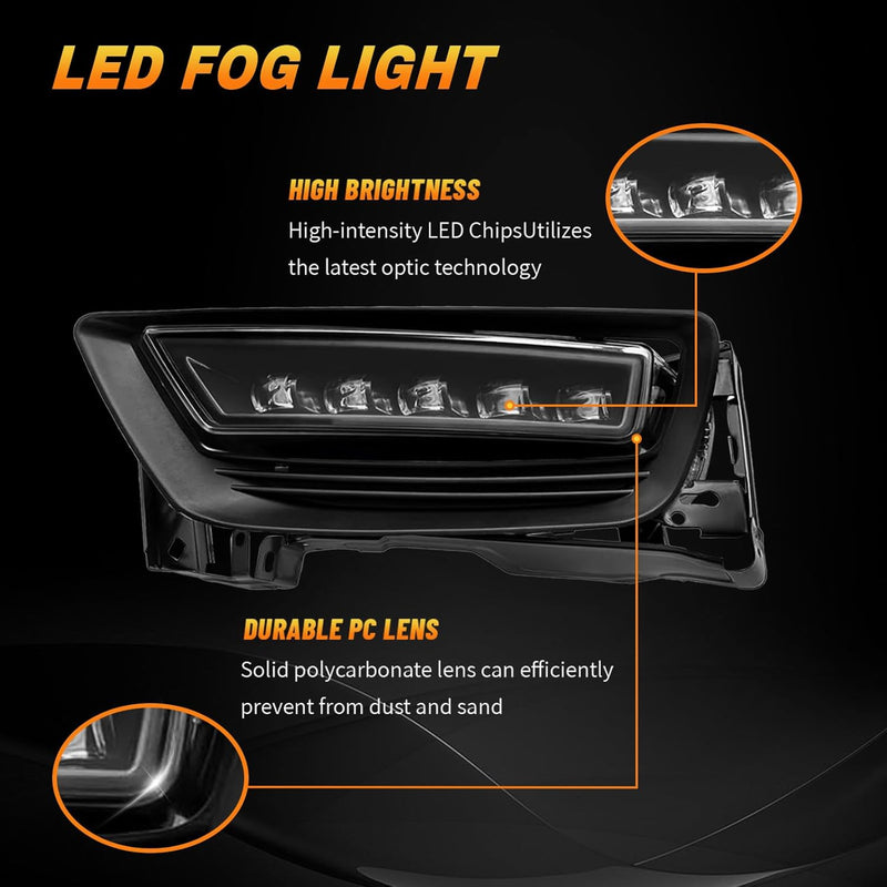 OKSIWA LED Fog Light for 2013-2015 Honda Accord Sedan, Front Bumper Driving Light Kit, Fog Lamp Assembly Replacement with Wiring Harness, Switch,Plug and Play-6