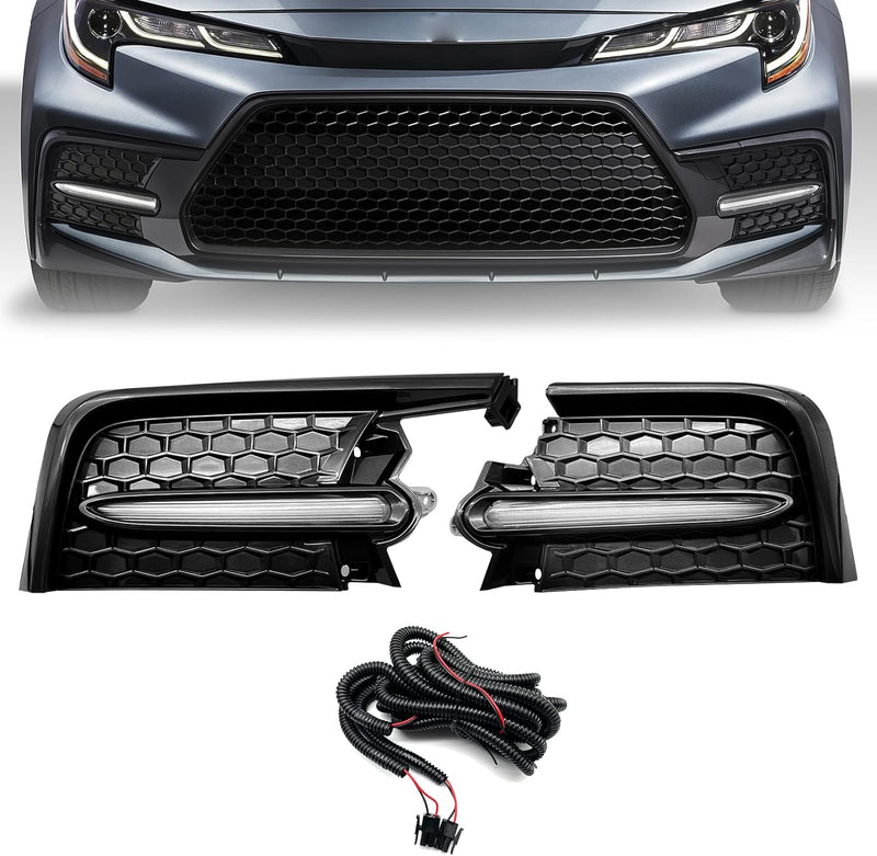 OKSIWA LED Fog Lights Compatible With 2020 2021 2022 Toyota Corolla SE XSE, A pair of Front Bumper Driving Fog Lamps With Harnesses and Bezel- Clear Lens-1
