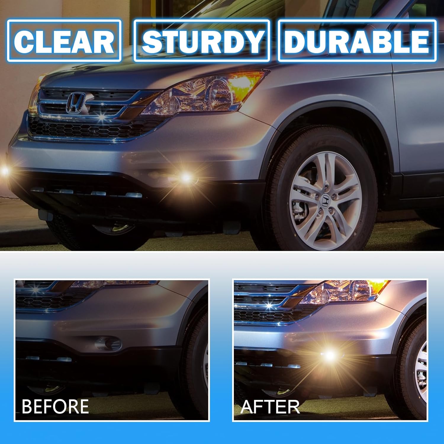 OKSIWA Fog Lights Compatible With Honda Crv Cr-v 2010 2011 Fog Lamps With Switch and Wring Kit H11 12V 55W Bulbs(Clear Lens)-6