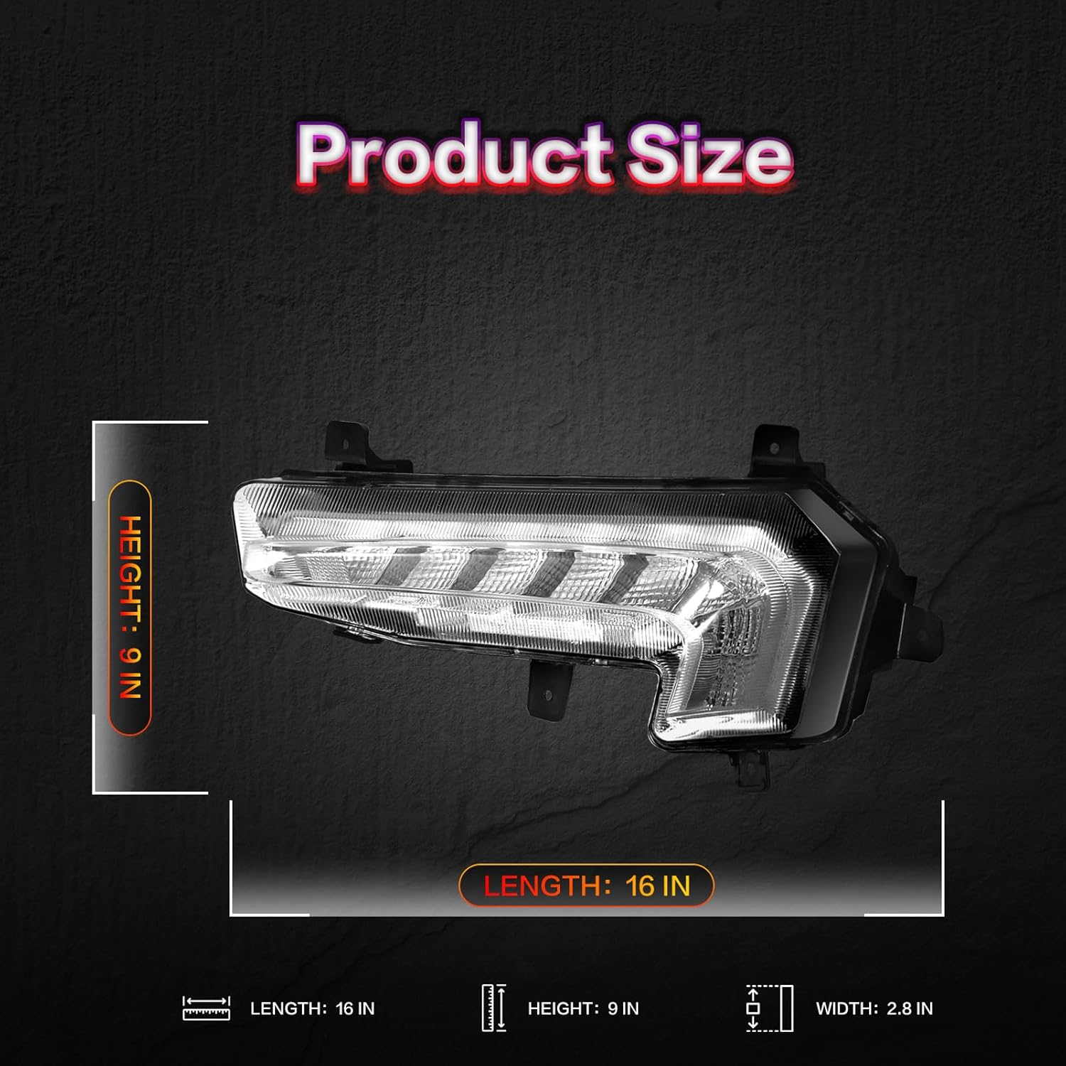 OKSIWA LED Fog Light for 2016 2017 2018 Chevy Malibu, Front Fog Lamps Clear Lens Replacement Kit, Driver Side-6