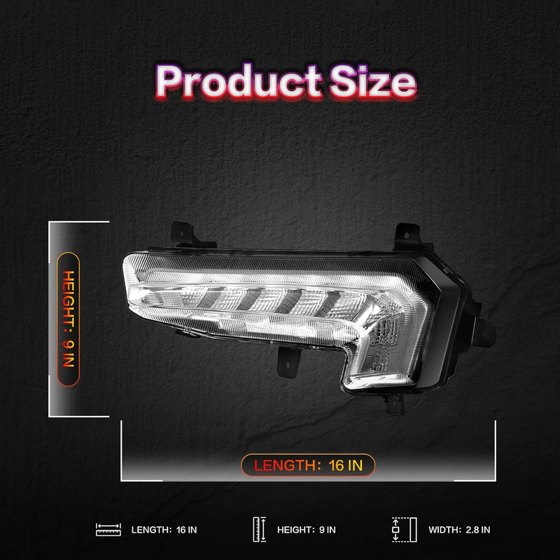 OKSIWA LED Fog Light for 2016 2017 2018 Chevy Malibu, Front Fog Lamps Clear Lens Replacement Kit, Driver Side-6