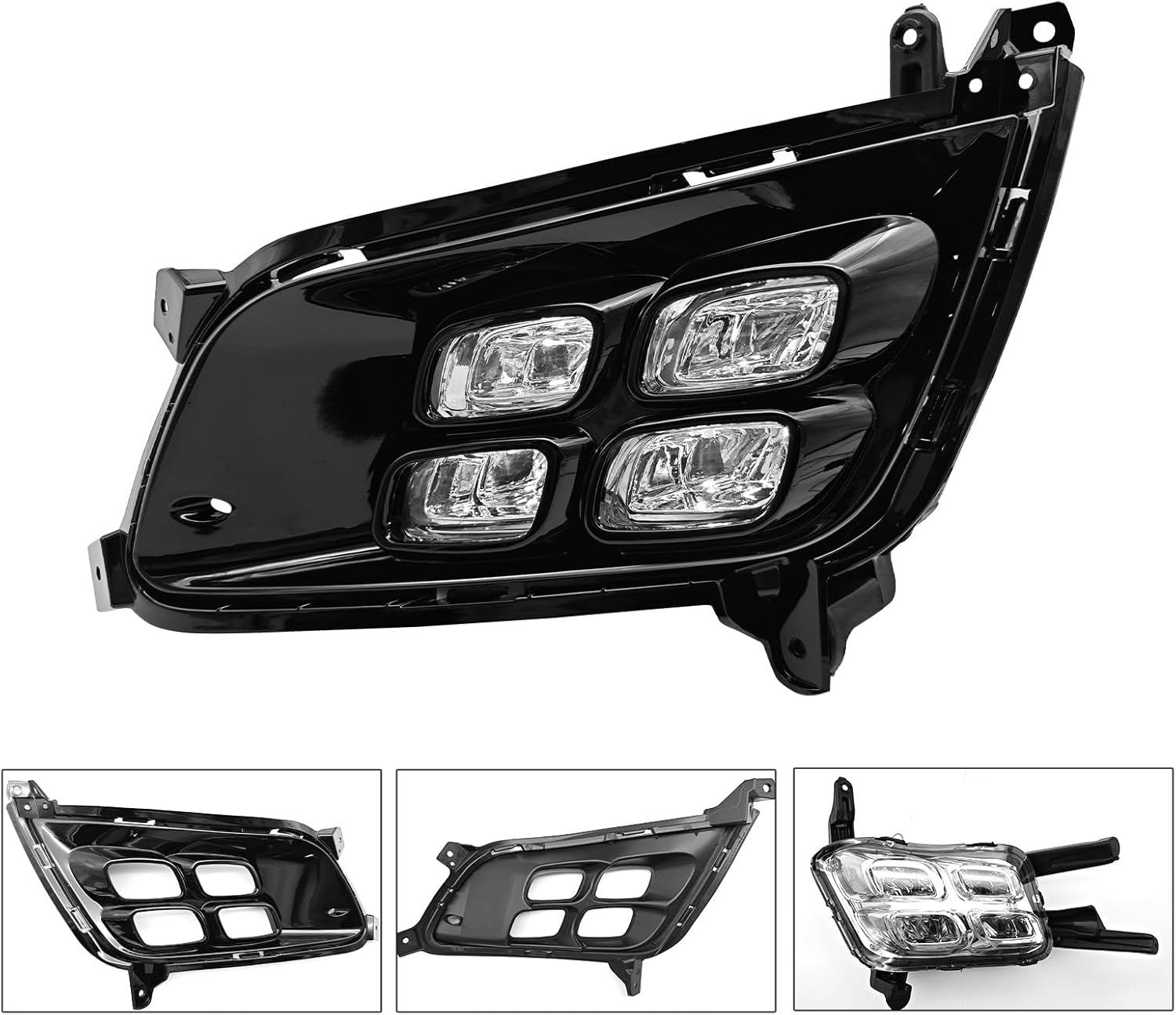 OKSIWA LED Fog Lights fit for 2014 2015 Kia Optima K5, A Pair of Daytime Running Light Assembly with 4-Eyes Style Cover-2