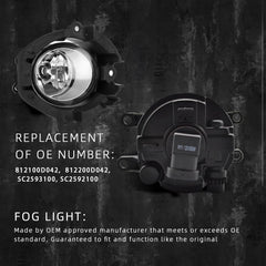 OKSIWA Fog Lights Compatible With Toyota RAV4 2006 2007 2008, 1 Pair Fog Lamps with Bezels and H11 12V 55W Bulbs included Switch and Wiring kit-6