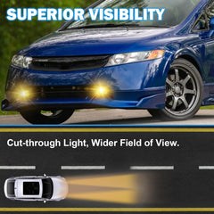OKSIWA Fog Lights Compatible with 2DR Honda Civic Coupe 2006-2008 Pair Bumper Driving Fog Lamps with H11 12V 55W Halogen Bulb (Amber Lens)-2