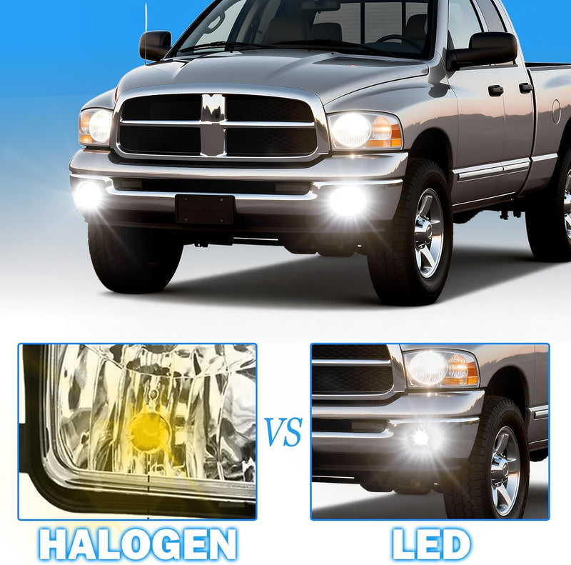 OKSIWA LED Fog Lights Compatible With 2002-2008 Dodge Ram 1500/2003-2009 Dodge Ram 2500 3500 Pickup Truck w/DRL Amber Turn Signals Fog Lights 1 Pair of Fog Lights Clear Lens-5
