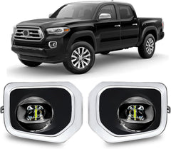 OKSIWA LED Fog Lights,Compatible with 2016-2023 Toyota Tacoma(Fits SR,SR5 Model Only), Front Bumper Driving Light, with Wiring Harness, Switch,Easy to Install (Chrome Bezels)-1