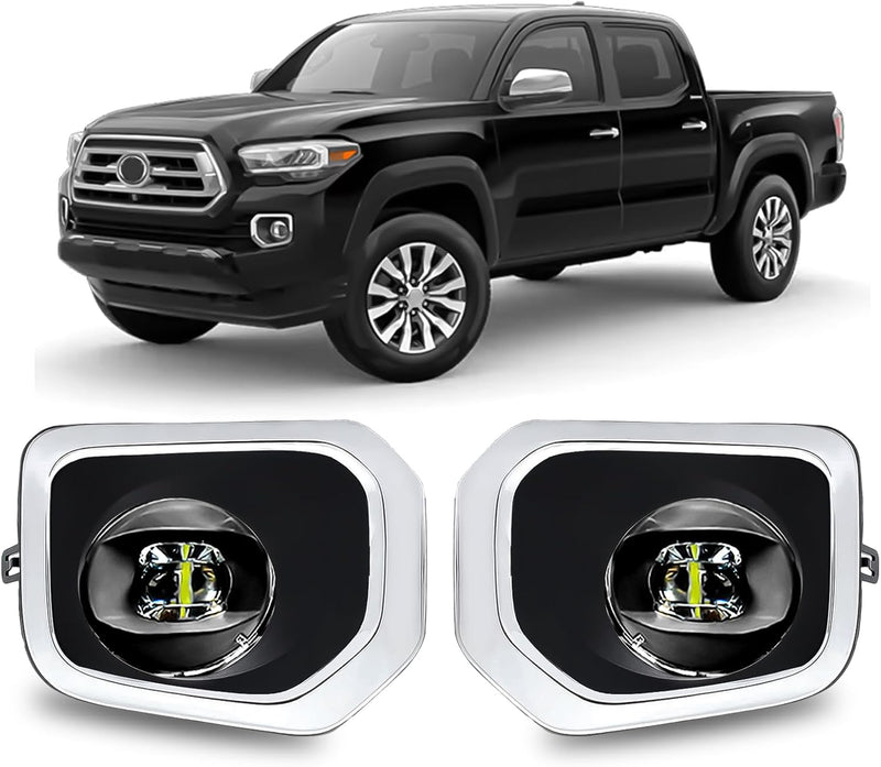 OKSIWA LED Fog Lights,Compatible with 2016-2023 Toyota Tacoma(Fits SR,SR5 Model Only), Front Bumper Driving Light, with Wiring Harness, Switch,Easy to Install (Chrome Bezels)-1