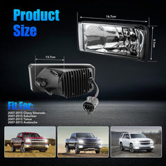 OKSIWA Halogen Fog Lights for 2007-2015 Chevy Silverado, Suburban, Tahoe, 2007-2013 Avalanche, Pick Up Truck Fog Lamp Replacement with Fog Wiring Harness Switch-2