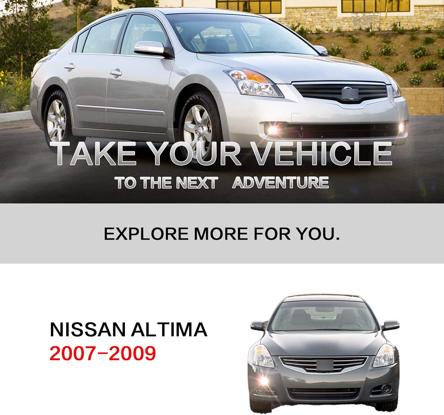 OKSIWA Fog Lights Compatible with 2007-2009 Nissan Altima 4DR Sedan Fog Lamps Assembly with Wiring Harness and Switch-2