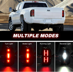 OKSIWA Full LED Tail Lights Assemble Compatible for 2007-2013 Chevy Silverado 1500& 2007-2014 Chevy Silverado 2500HD/3500HD With Start-Up Animation, Dynamic Turn Signals, Brake Light,Reverse Light-Smoked-2