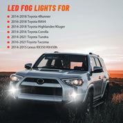 OKSIWA Led Fog Lights Fit for 16-21 Toyota Tacoma,for 14-21 Tundra,for 14-16 Corolla,for 14-18 Highlander/Kluger/4Runner,for 16-18 RAV4,Fit for 14-15 Lexus RX350 RX450h,Upgrade and Modified Led Fog Lamps