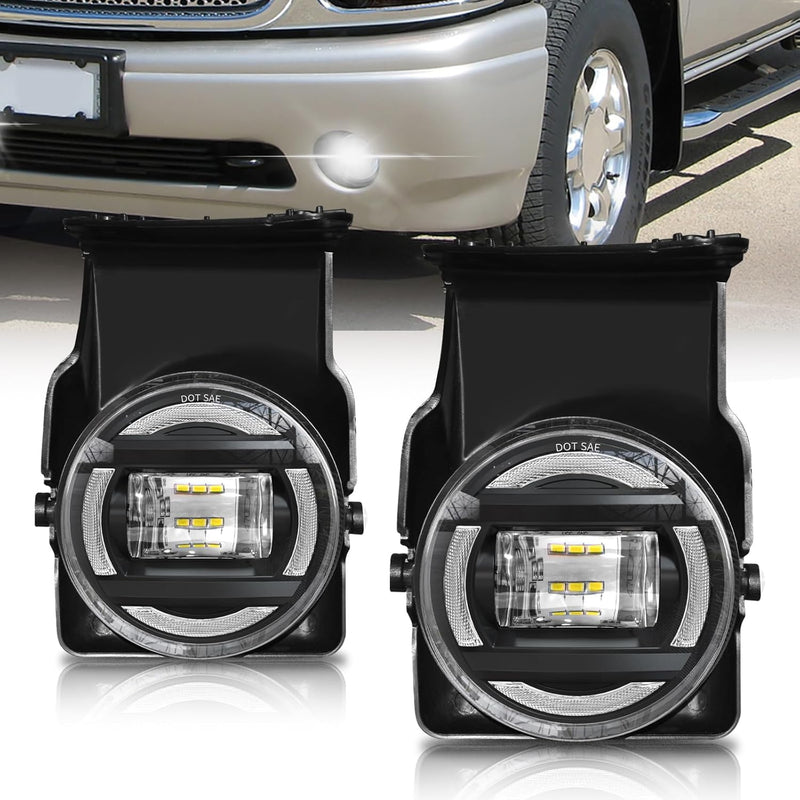 DOT Approved LED Fog Lights with DRL & Turn Signal for 2003-2006 GMC Sierra 1500 2500 3500 Plug & Play-1