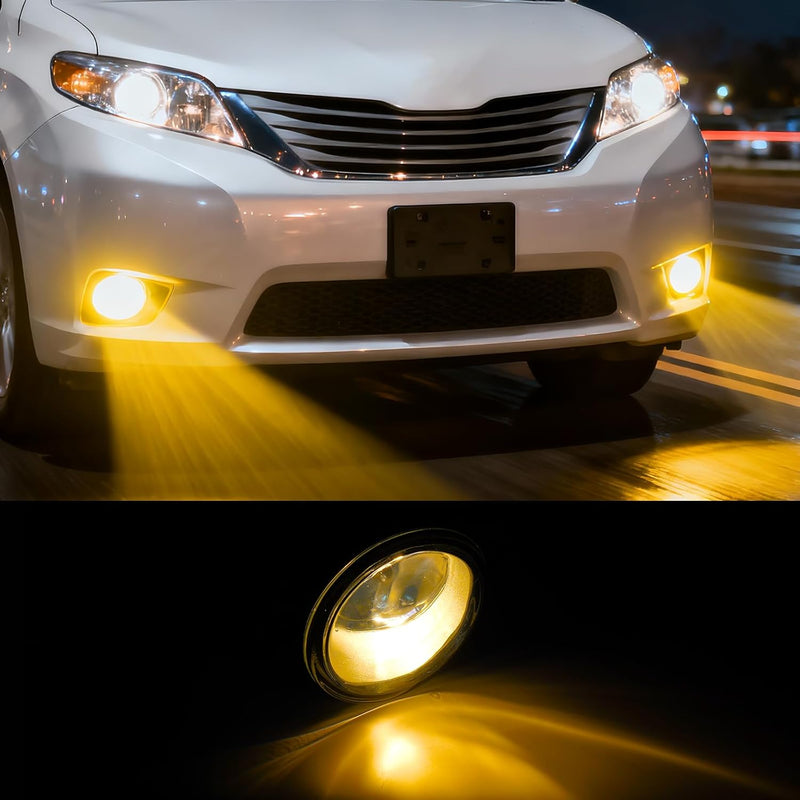 OKSIWA LED Fog Lights Compatible With 2012-2016 Sienna Se Front Bumper Driving Fog Lamps for Passenger and Driver Side (Clear Lens)-2