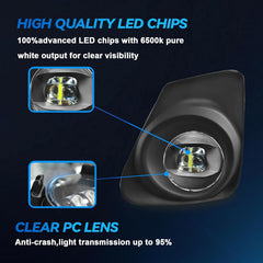 OKSIWA LED Fog Lights Assembly Compatible with Toyota Corolla 2011 2012 2013, Bumper Driving Fog lamp Replacement, DOT Certified - 1 pair-4