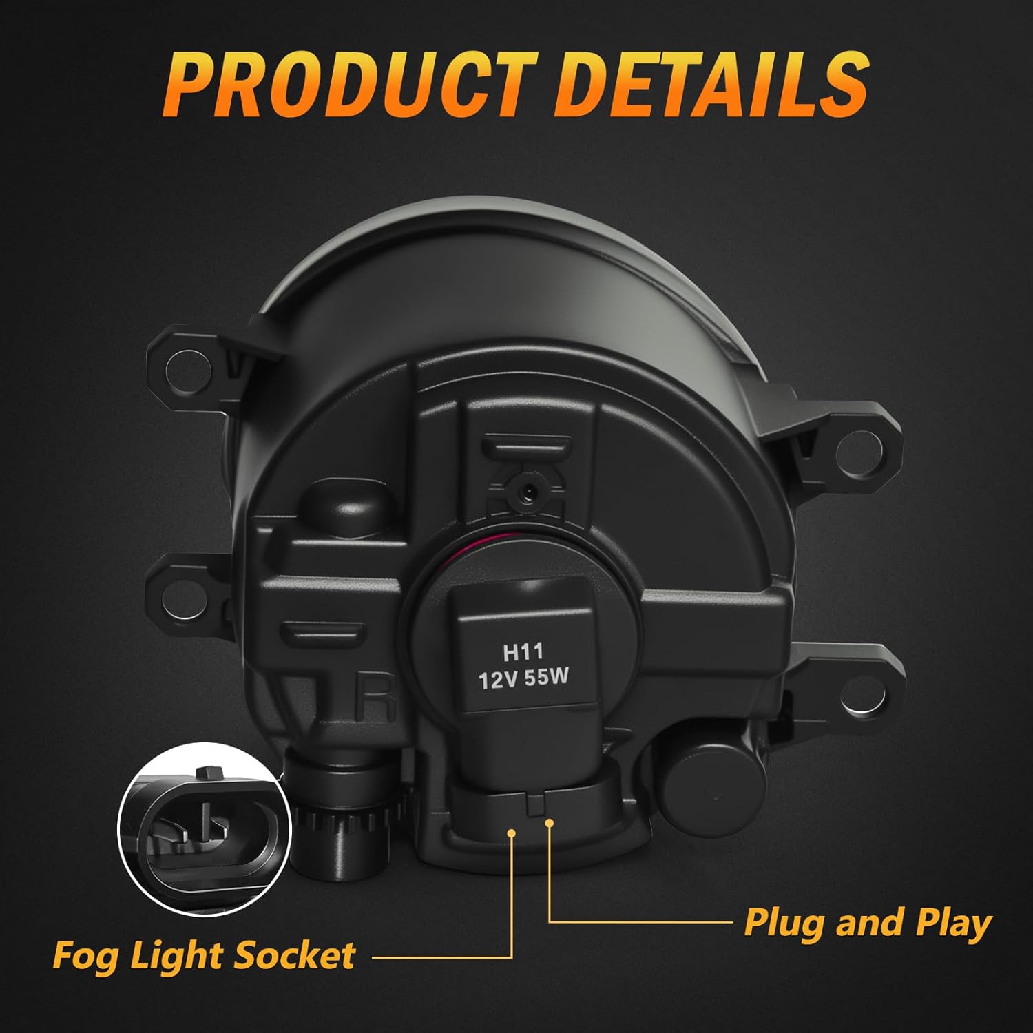 OKSIWA Halogen Fog Lights,Compatible with 2016-2023 Toyota Tacoma(Fits SR,SR5 Model Only), Front Bumper Driving Light, with Wiring Harness, Switch,Easy to Install (Black Bezels)-5