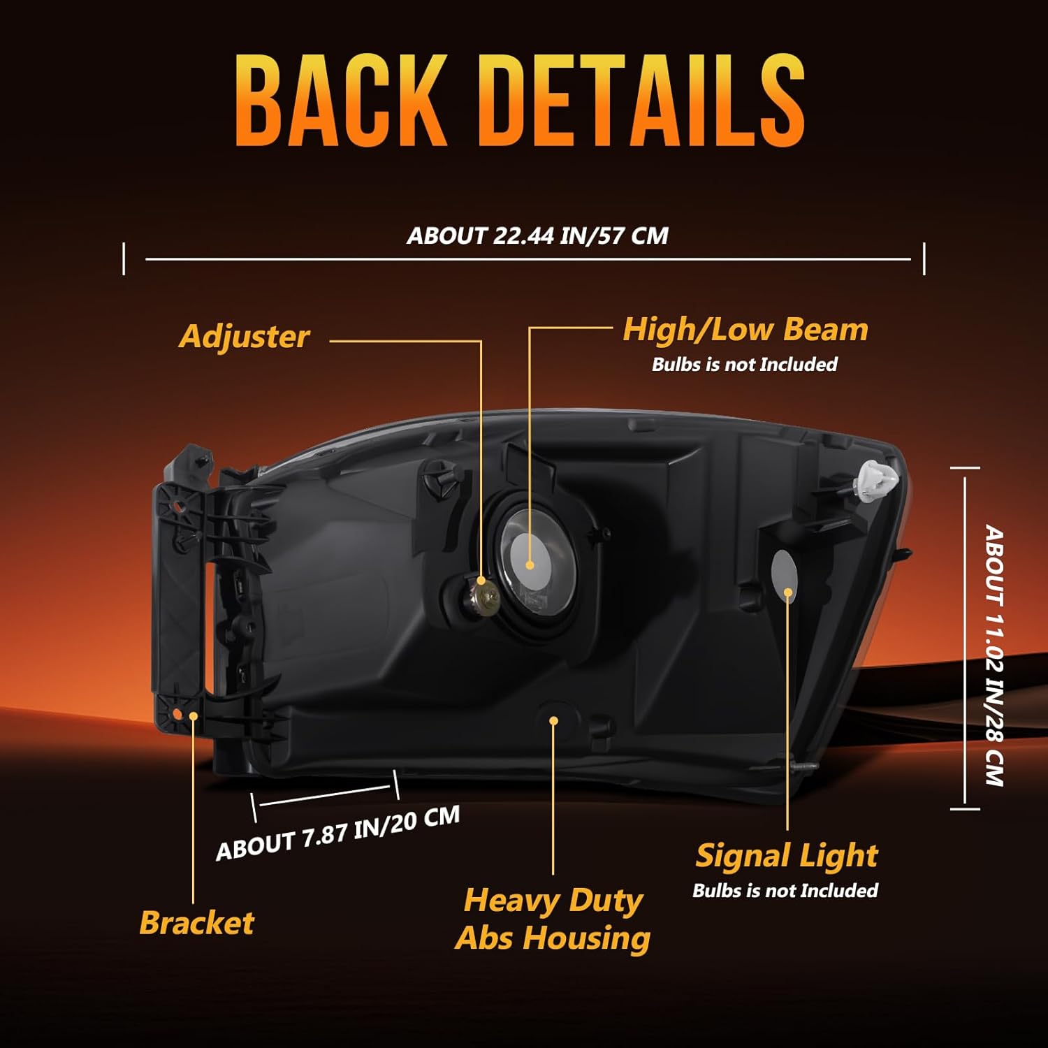 OKSIWA Headlights Assembly for 2006-2008 Dodge Ram 1500, 2006–2009 Dodge Ram 2500 3500, OEM Style Replacement Headlamp Housing, Factory Fit, No Bulbs Included, Durable & Weather-Resistant