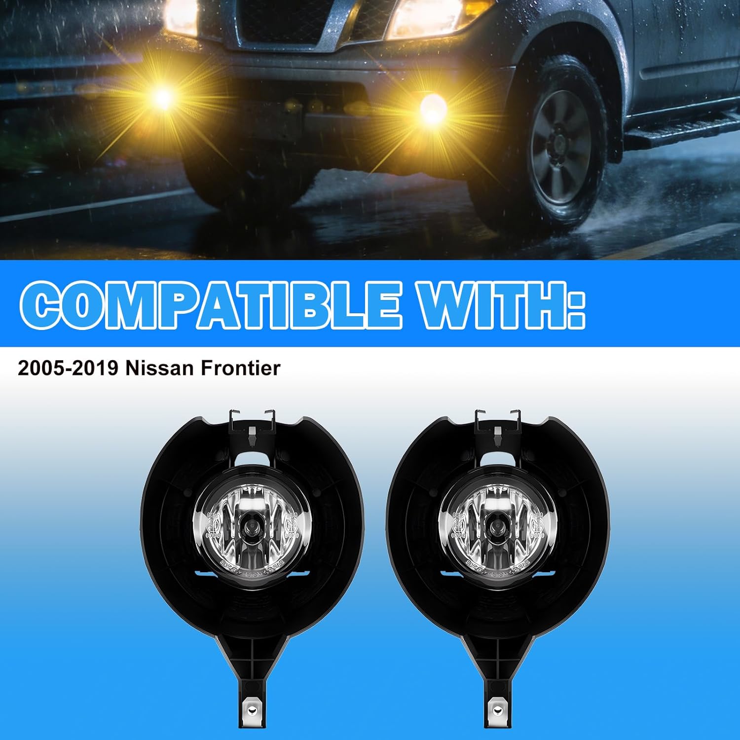 OKSIWA Fog Lights Assemblies Compatible With 2017 2018 2019 2020 2021 2022 Nissan FRONTIER SL Front Bumper Fog Lights-3