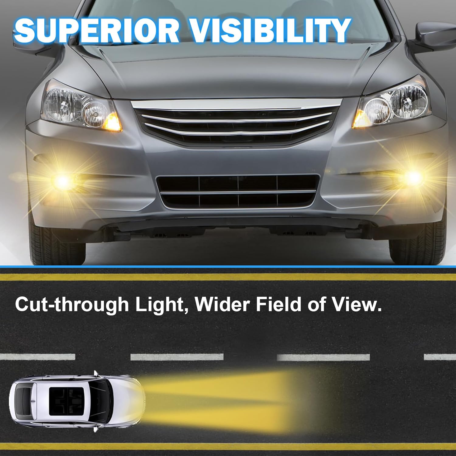 OKSIWA Fog Lights Compatible with 2009 2010 2011 Honda Civic Sedan, 1 Pair Front Bumper Driving Fog Lamps with Switch and Wiring Harness(Amber Lens)