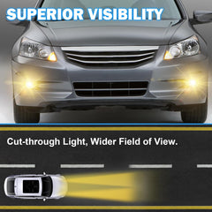 OKSIWA Fog Lights Compatible with 2009 2010 2011 Honda Civic Sedan, 1 Pair Front Bumper Driving Fog Lamps with Switch and Wiring Harness(Amber Lens)-2