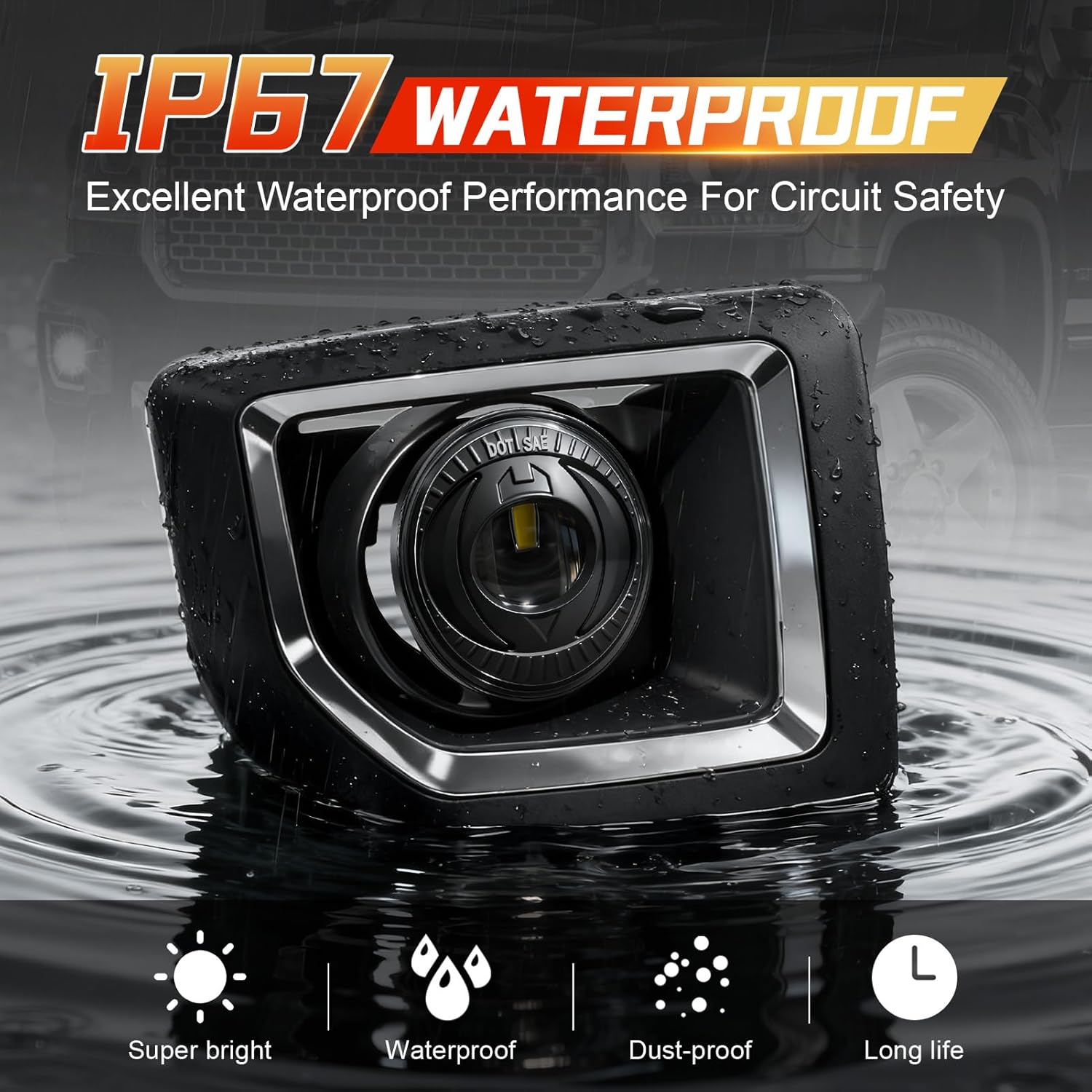 OKSIWA LED Fog Lights Compatible with 2015-2019 GMC Sierra 2500HD/ 3500HD, Bumper Driving LED Fog Lamp Assembly Replacement Fog Light Kit, DOT Certified(1 Pair)