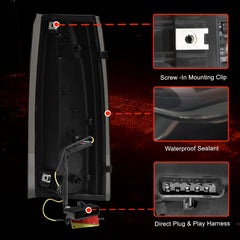 Led Tail Lights for 1988-1998 Chevy GMC C/K Sierra, 92-99 Suburban Yukon, 95-99 Tahoe,Blazer,Cadillac Escalade Plug & Play-4