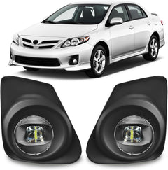 OKSIWA LED Fog Lights Assembly Compatible with Toyota Corolla 2011 2012 2013, Bumper Driving Fog lamp Replacement, DOT Certified - 1 pair-1