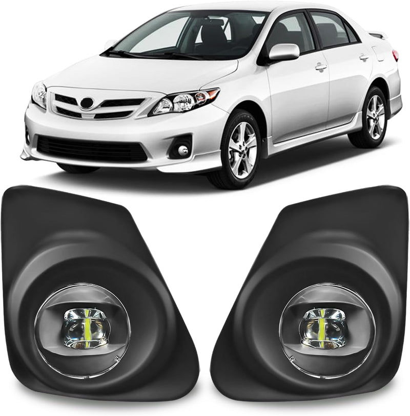 OKSIWA LED Fog Lights Assembly Compatible with Toyota Corolla 2011 2012 2013, Bumper Driving Fog lamp Replacement, DOT Certified - 1 pair-1