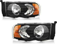 OKSIWA Headlights Assembly for 2002–2005 Dodge Ram 1500 2500 3500, OEM Style Replacement Headlamp Housing, Factory Fit,Plug & Play, No Bulbs Included,Black Trim-7