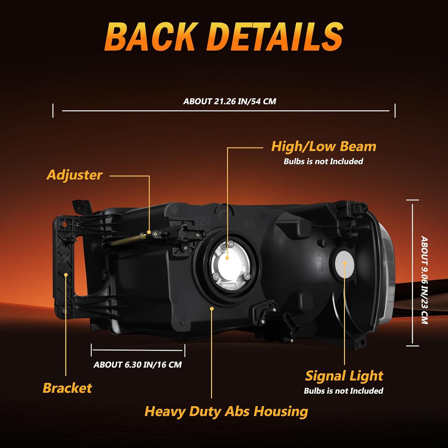 OKSIWA Headlights Assembly for 2002–2005 Dodge Ram 1500 2500 3500, OEM Style Replacement Headlamp Housing, Factory Fit,Plug & Play, No Bulbs Included,Clear Trim-4