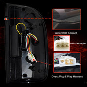 OKSIWA Sequential Full LED Tail Lights Compatible With 1995-2000 Toyota Tacoma,with Start-up Animation, Dynamic Turn Signal, Brake, Reverse Lights, Tail Lamp Rear Light Replacement