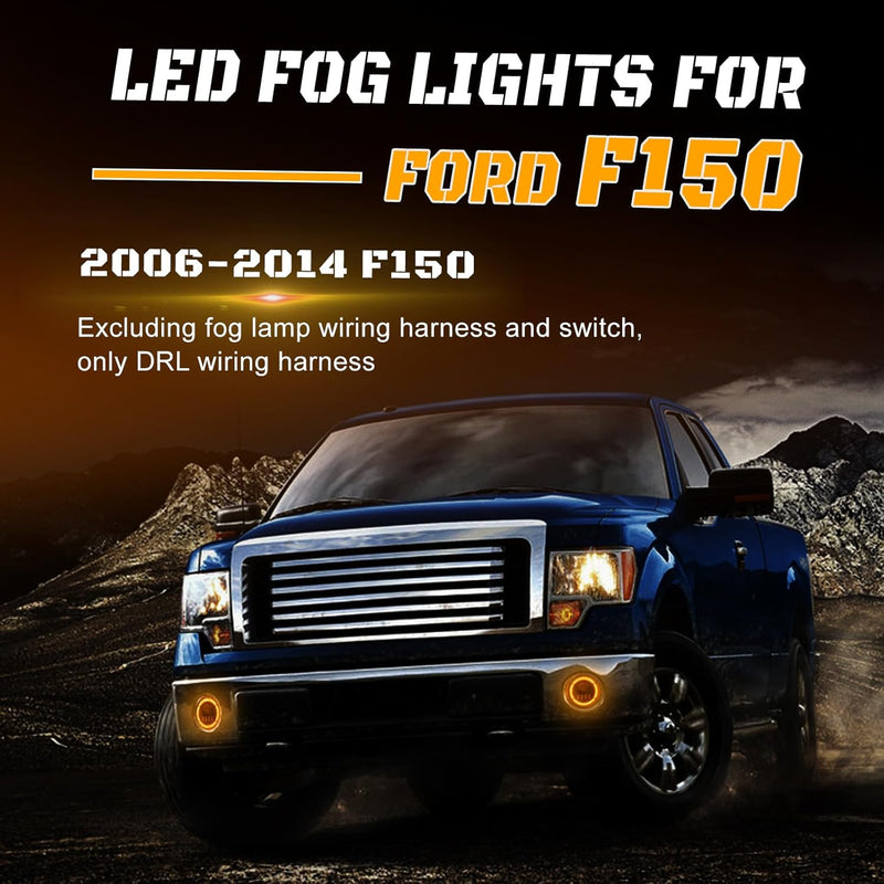 DOT approved LED Fog Lights with DRL & Turn Signal for 2006-2014 Ford F150 Plug & Play-3