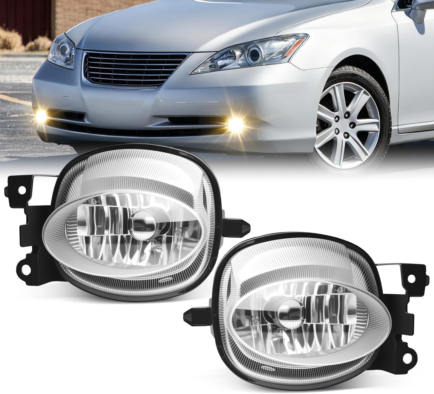 OKSIWA 2007-2009 Lexus ES350 Fog Lights Compatibility OEM,Lexus ES350 Fog Lights Enhanced Visibility for Safer Driving,Easy Installation,Chrome 1 Pair