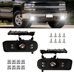 OKSIWA LED Fog Lights Assembly Fit For 1999-2002 Silverado 1500 2500/2001 2002 Silverado 1500HD 2500HD 3500/2000-2006 Tahoe Suburban 1500 2500 Fog Lamps LED2-1