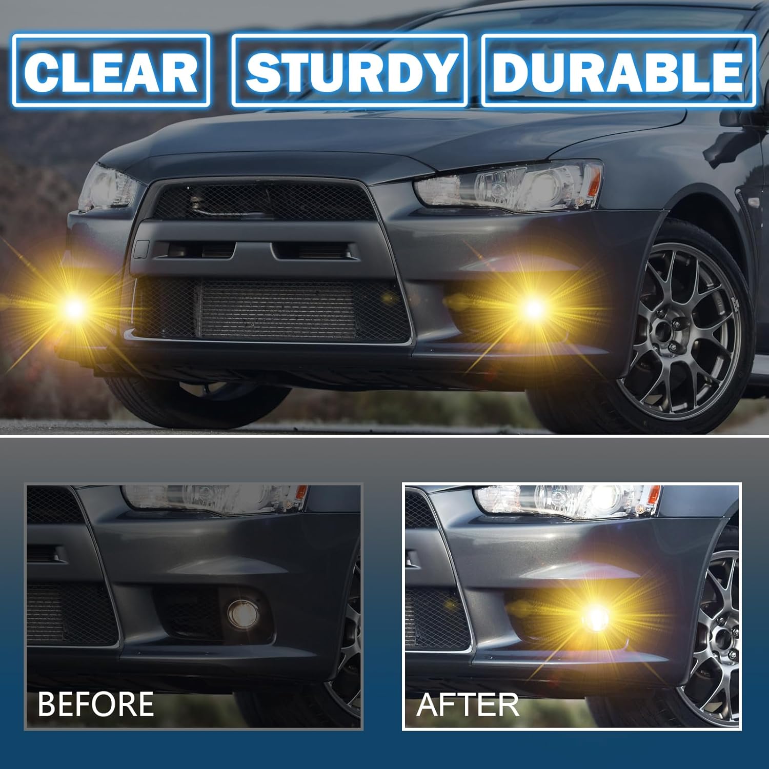 OKSIWA Fog Lights Compatible with 2007-2015 Mitsubishi Lancer Bumper Driving Fog Lamps Assemblies with Switch and Wiring Harness-3